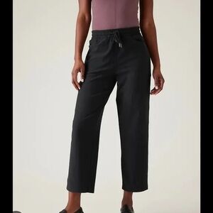 Athleta Farrallon Pants Women XS Sweatpants Black Ankle High Rise Straight F